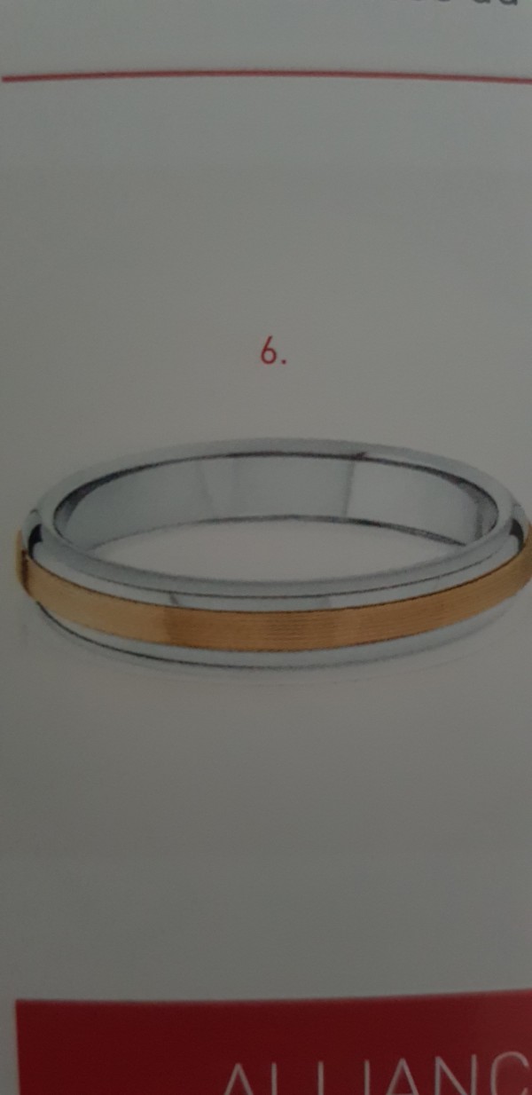Alliance homme argent et or