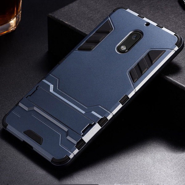 Portable Nokia 7 plus avec coque bleu métalisé (photo d'écran crane punisher)