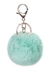 Clés de voiture - 2 gros pompons vert