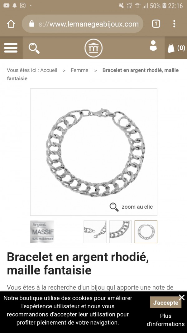 Bracelet en argent avec gros maillon