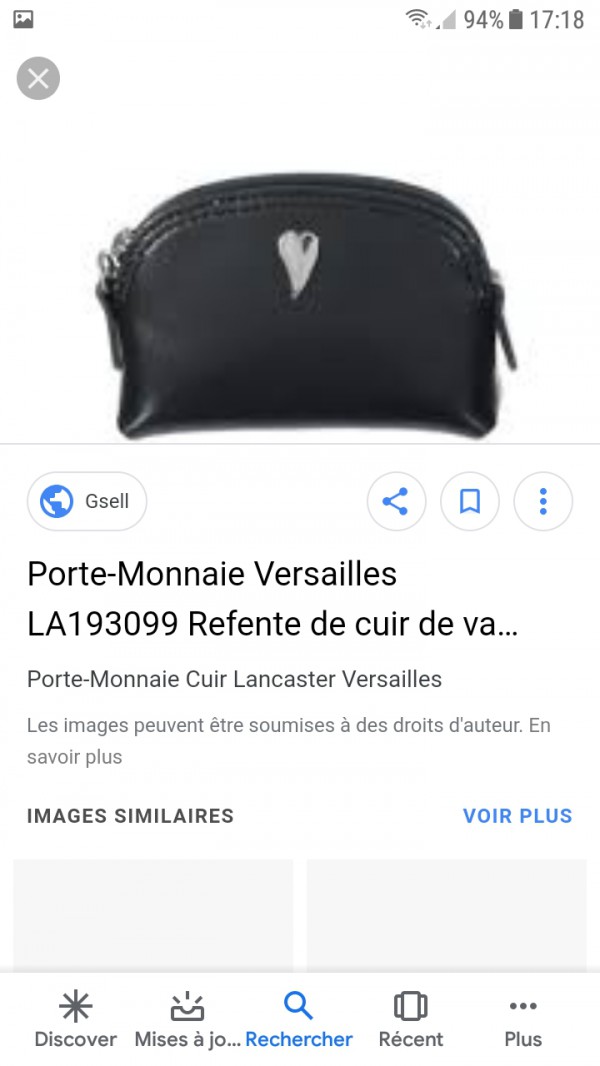 Porte monnaie noir lancaster