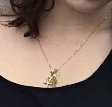 Perdu pendentif de bapteme et pendentif croix égyptienne
