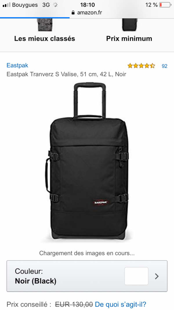 Valise eastpack noire