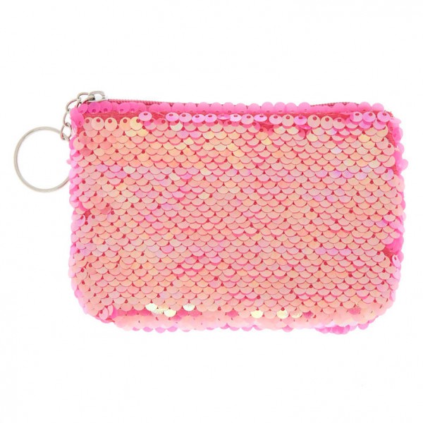Un porte monnaie rose à strass