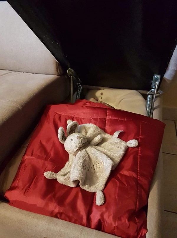 Doudou lapin beige brodé Evann