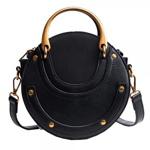 Sac à main noir rond