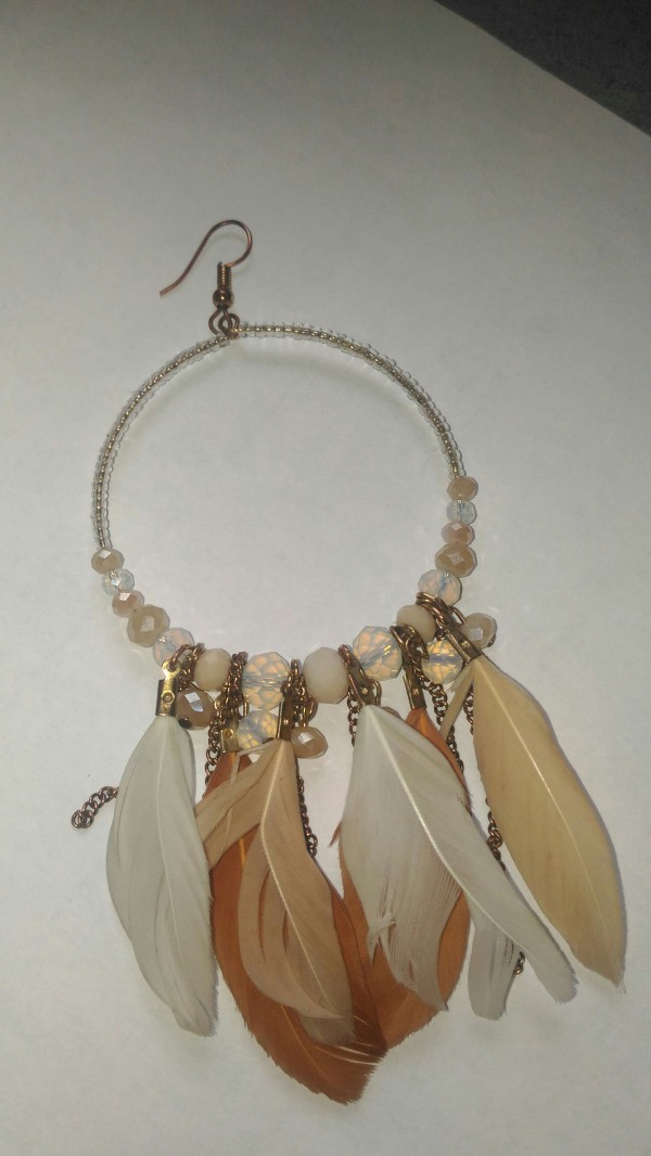 Perdu Boucle d'oreille anneau avec plume dans les bois de sacy le grand ou monceaux 60940