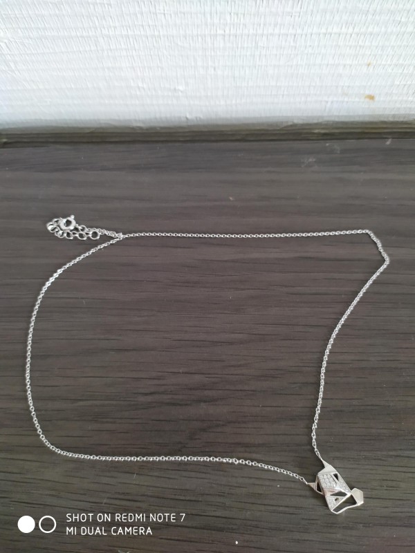 Collier argent 925 avec pendentif origami trouvé