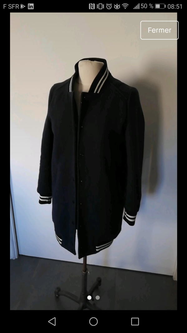 Manteau teddy bomber long bleu