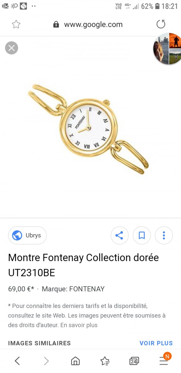 Perdu Montre Fontenay dorée à Toulon, plage sous le sentier des douaniers