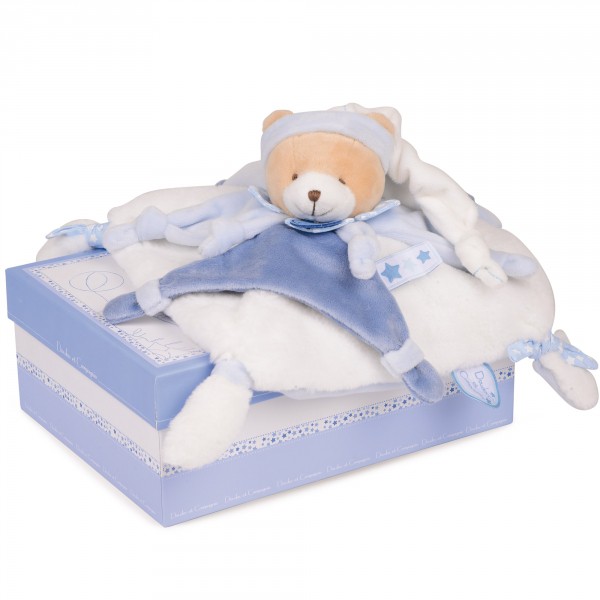 Perdu doudou ours bleu et blanc à Montpellier