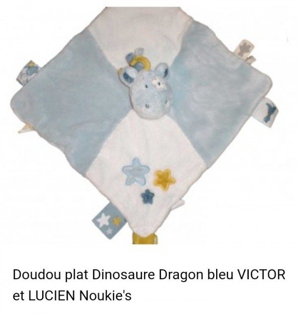 doudou Noukie's plat bleu et blanc