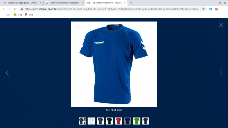 Tee-shirt bleu perdu (doudou de mon fils)