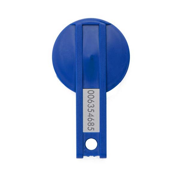 Badge bleu pour digicode et petite clé