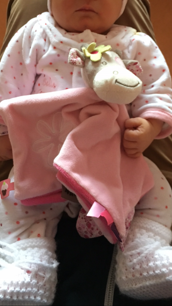 Doudou vache rose