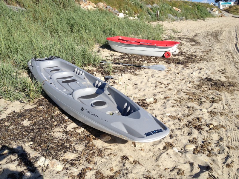 kayak 3 places et annexe BIC Plage fort bloqué ploemeur