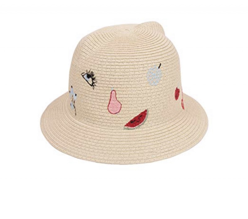 Chapeau paille Catimini de petite fille (fruit pattern)
