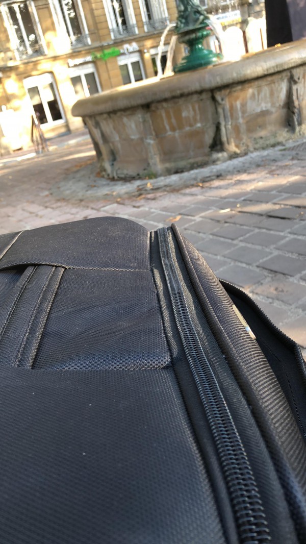 2 valises et un sac à dos au bus Flixbus