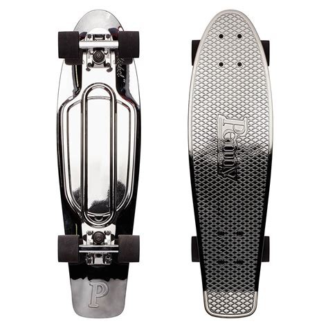 Perdu skateboard plastique Penny argentée 27 pouces "Nickel"