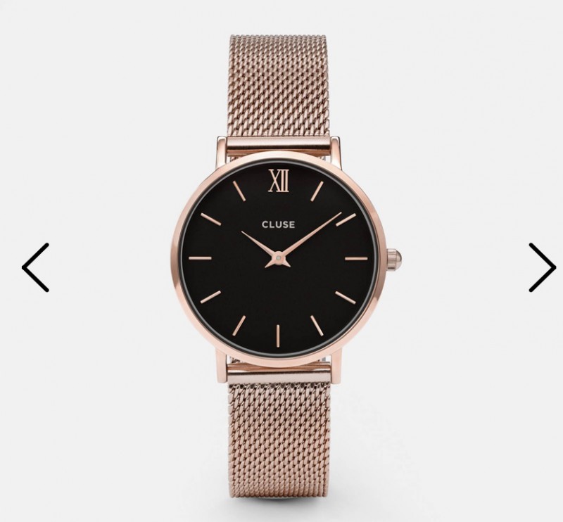 Perdu Montre Cluse cadran noir bracelet rose gold au Cap d’agde