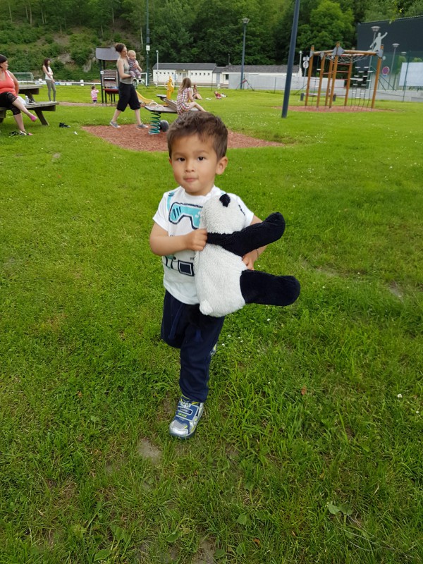 Doudou panda au pick up bagages de teneriffe le 21/08/19