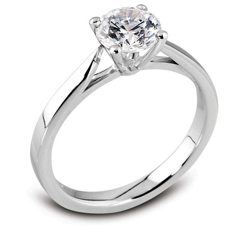 Bague solitaire or blanc