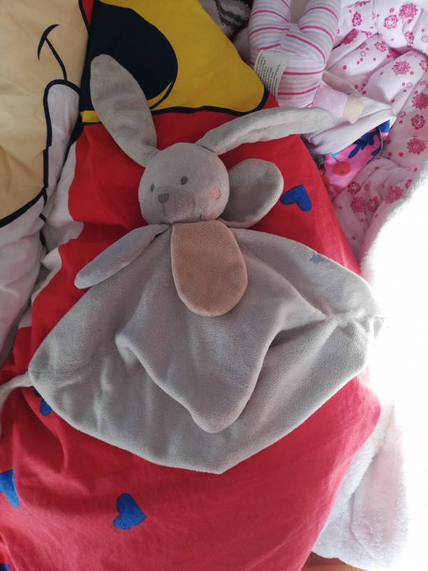Perdu doudou lapin plat Gap