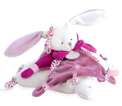 doudou (lapin rose et blanc)