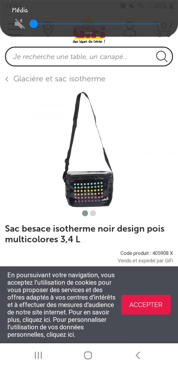 Sac isotherme noir