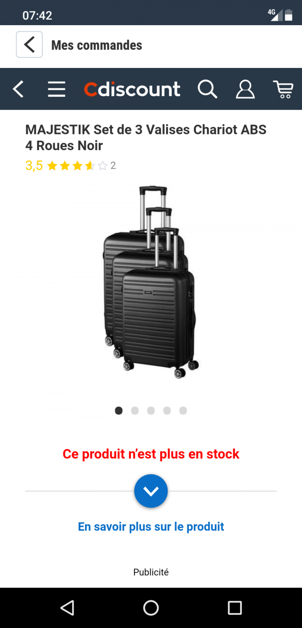 Valise Majestik noir 75cm 4roulettes