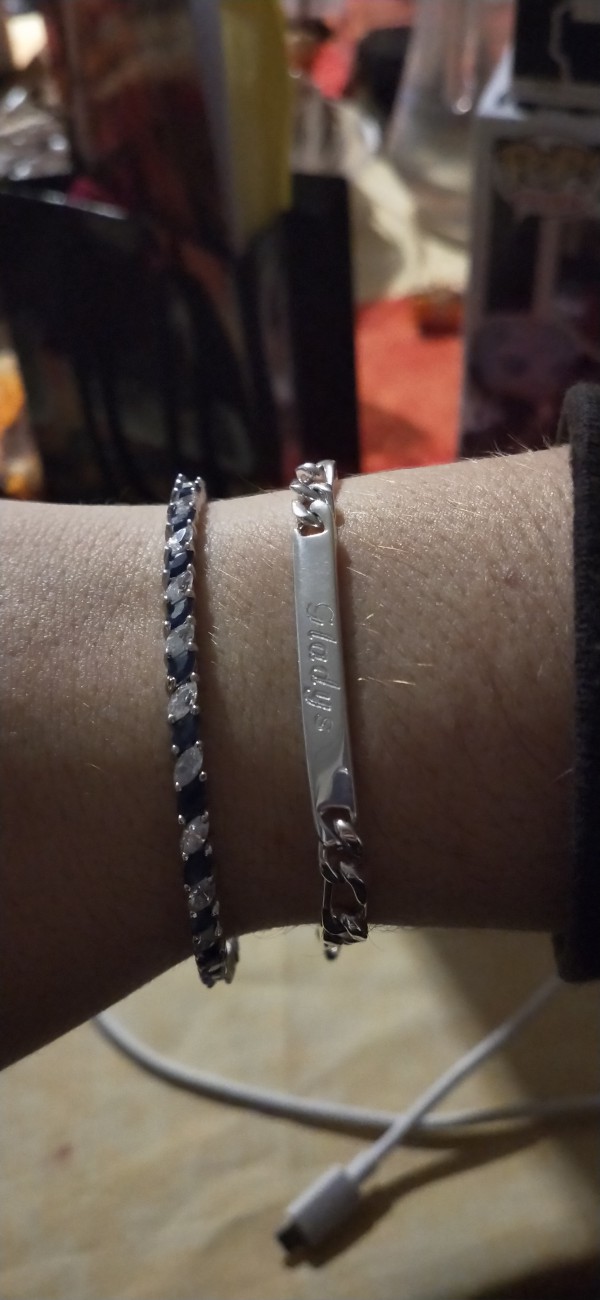 Perdu bracelet argent bleu et blanc avec fermoir spécial