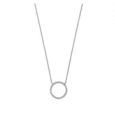 anneau collier incrustés de pierres en zirconium argentées ( du style de la photo )