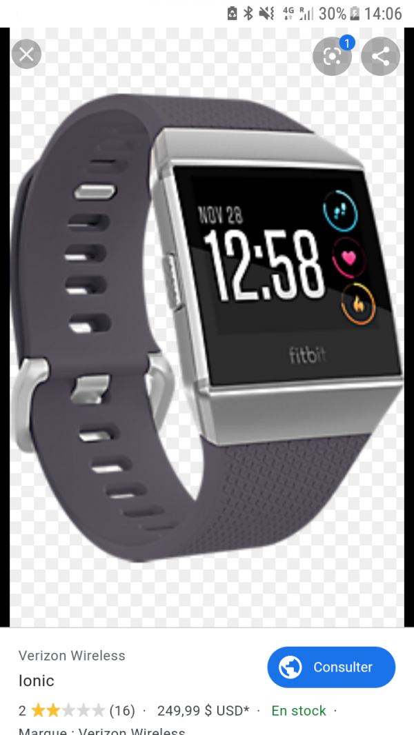 Montre connectée fitbit ionic à l'espace de contrôle aéroport de Marseille