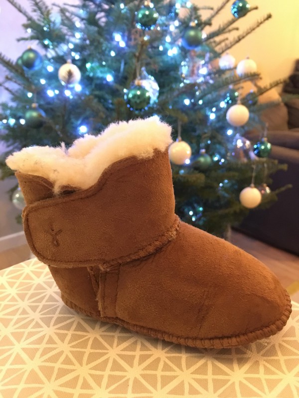 Chausson fourren camel bébé pied gauche Brest