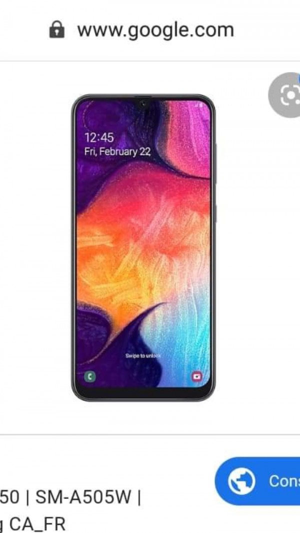 Téléphone Samsung a50 noir avec coque et papier blanc derrière coque samedi 21 entre 4h30 et 7h