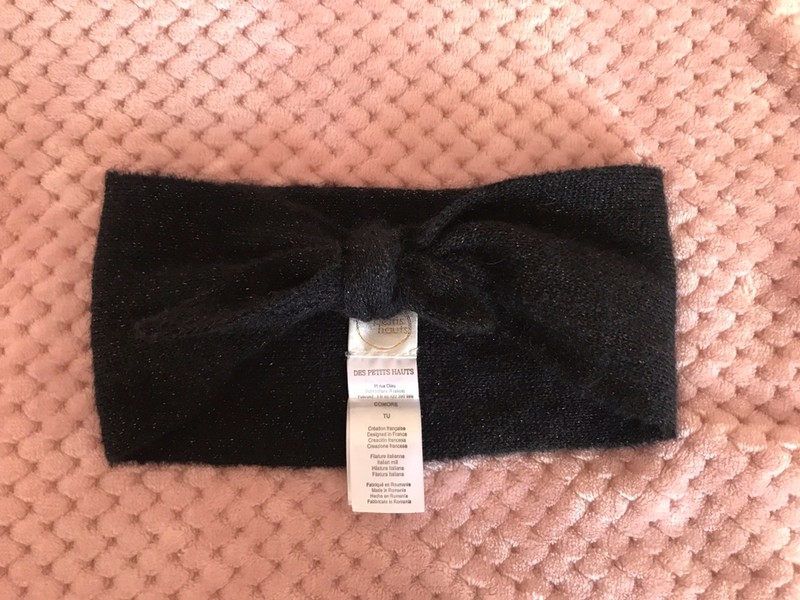 bandeau cheveux en laine noir mairie de St-ouen