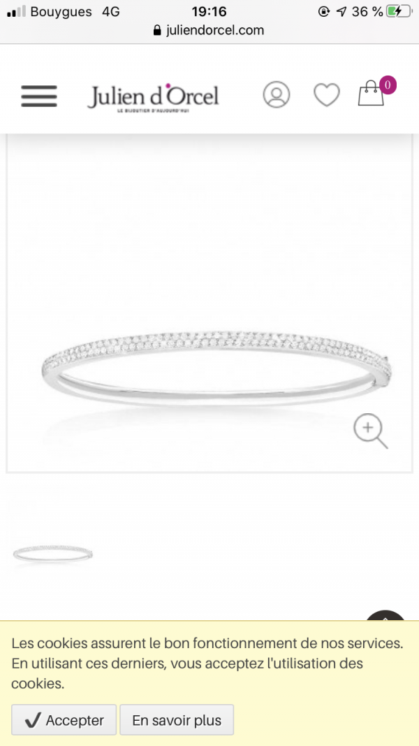 Perdu bracelet jonc en argent