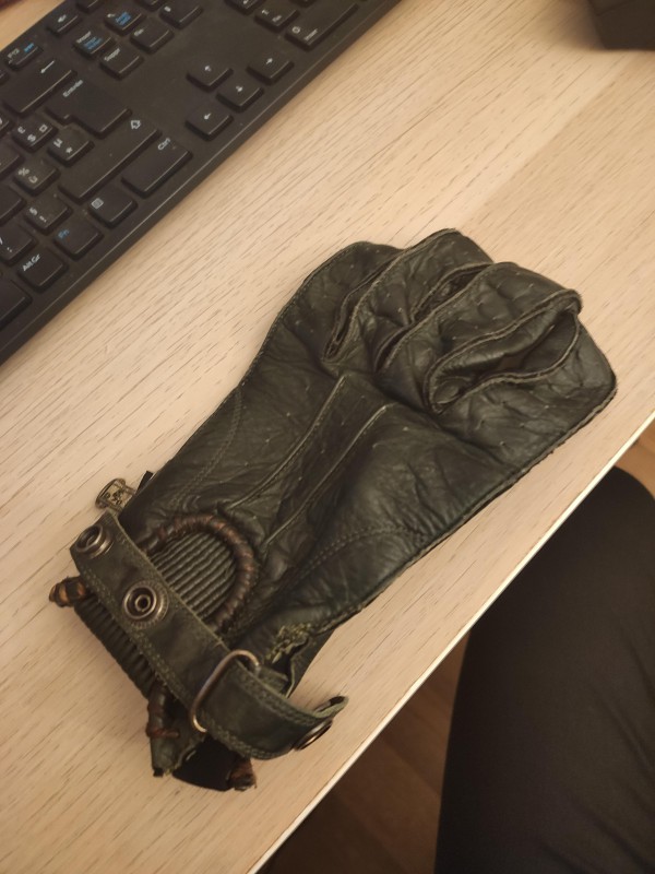 Gant cuir vert