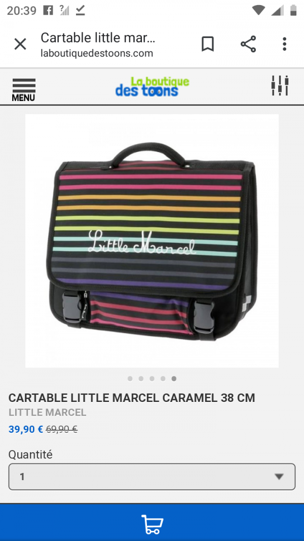 Perdu cartable d'école sur hem