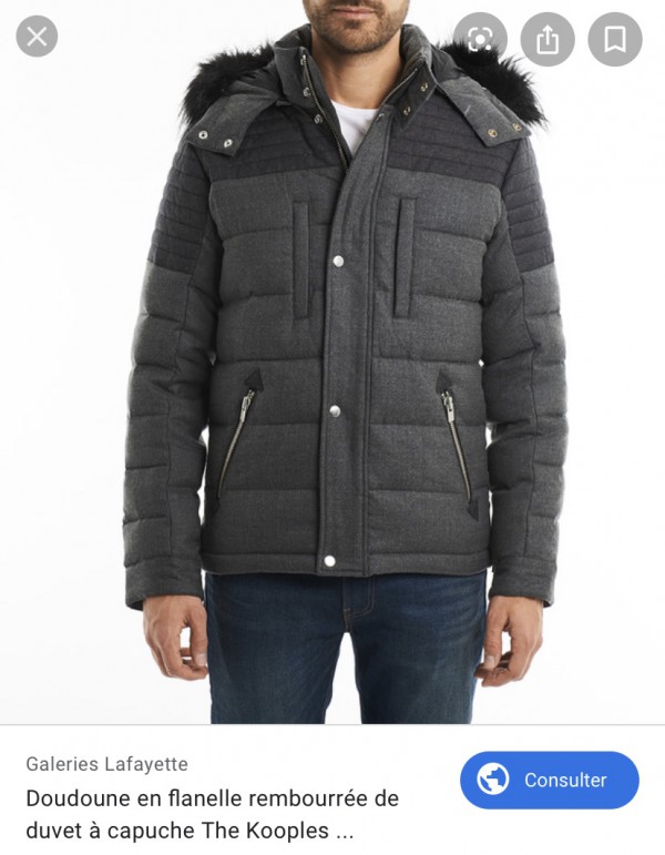 Doudoune grise the Kooples et jeu de clef appart