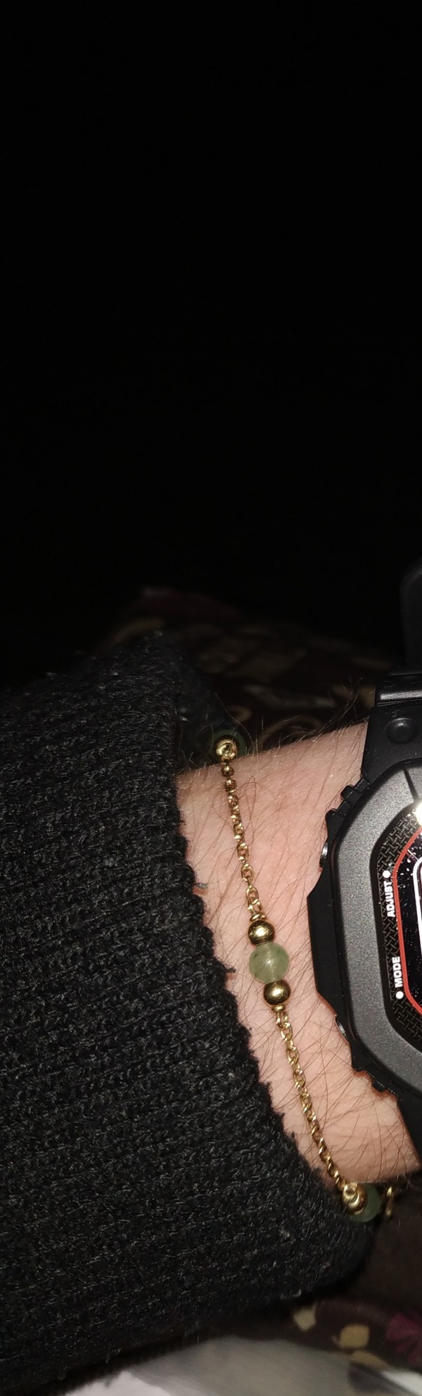 Bracelet or jaune avec pierres de Jade
