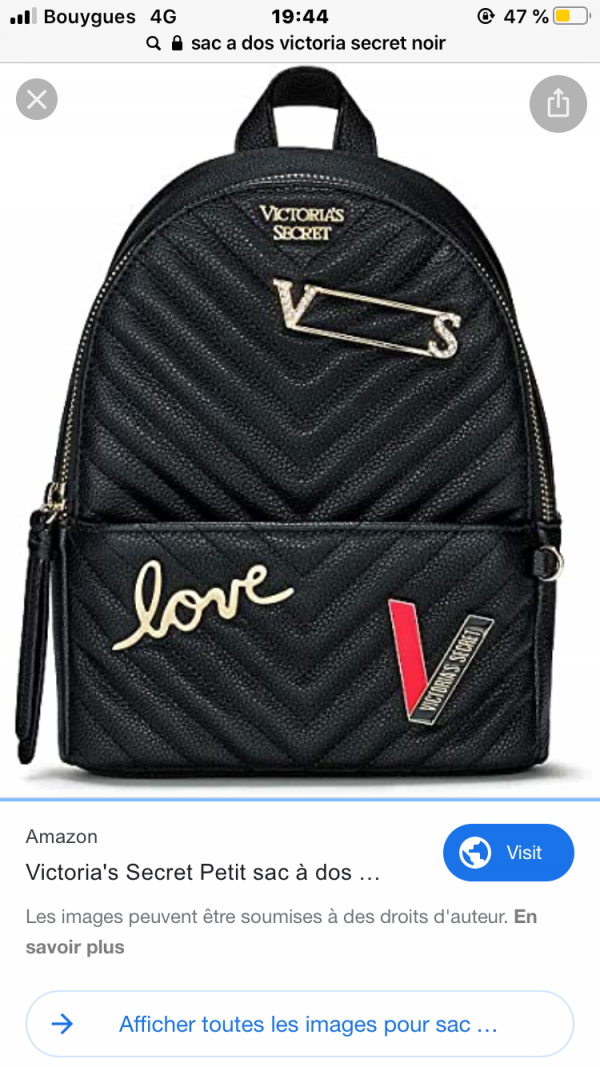 Petit sac à dos noir victoria secret