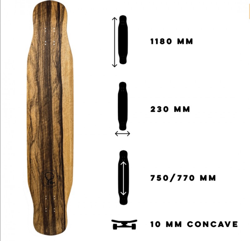 Longboard Fluidelongskate couleur bois