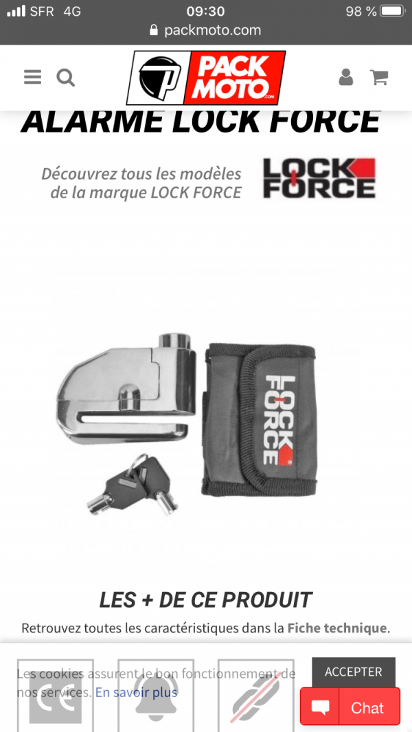Antivol bloque disque moto
