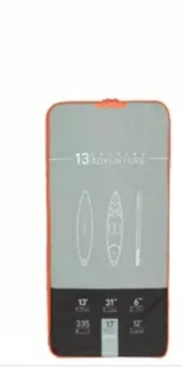 Sac/house de stand up paddle orange/gris itiwit Parking du Graillon, cap d'Antibes