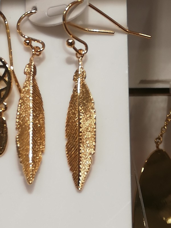 Perdu Boucle d oreille forme plume, plage Ste Croix