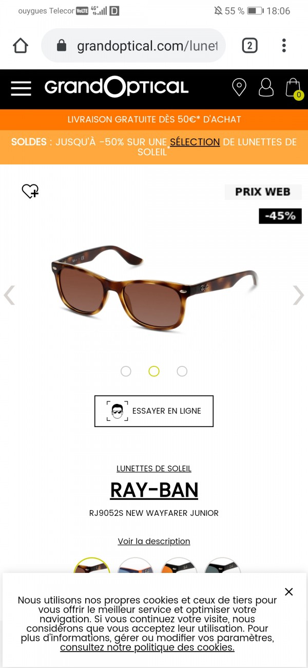 Lunettes de soleil rayban