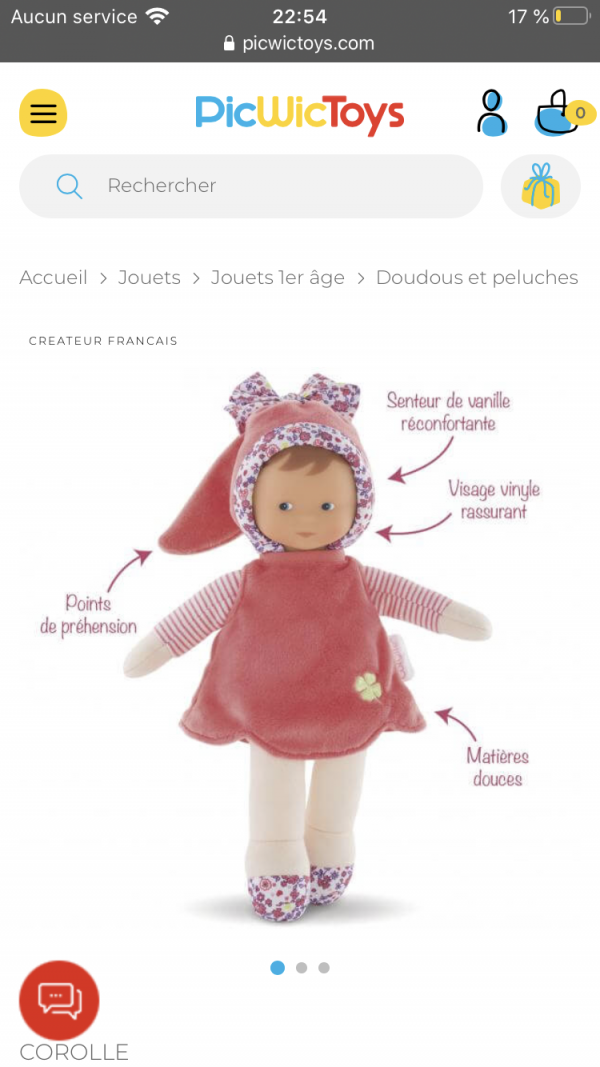 Poupée corolle rose perdu