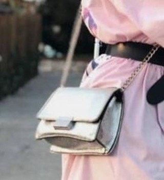 Sac bandoulière argenté pailleté à antibes