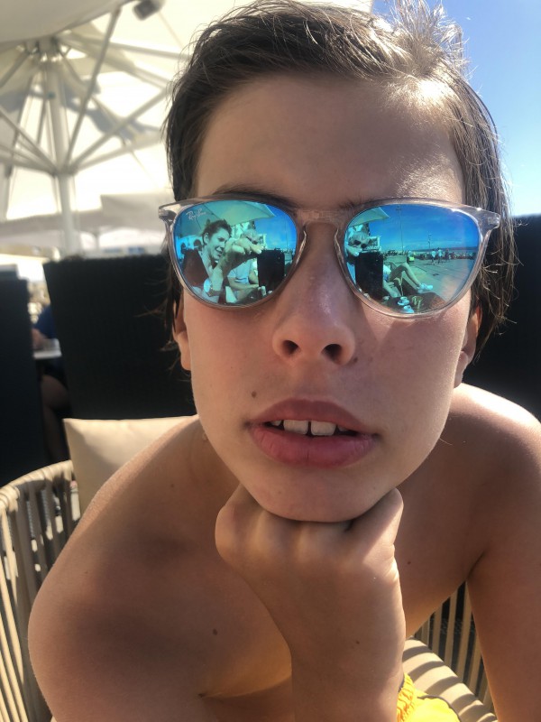 Ray ban junior 9060s cristal et bleu